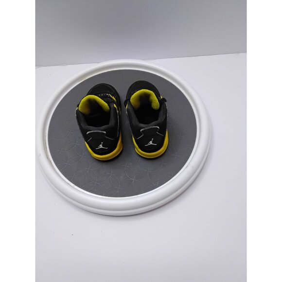 Air Jordan 4 Retro Toddler Shoes Black/Yellow Size 5C - Picture 8 of 8